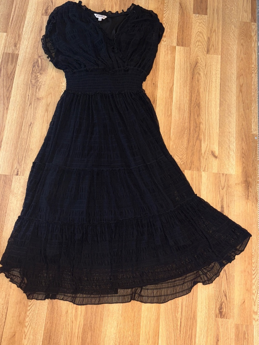 Nanette Lepore Black Tiered Midi Dress